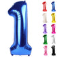 Metallic Blue Number 1 Balloon For First Birthday 40 Inch, 1St One Number Balloons Birthday Decorations For Girl Boy Toddler Bab
