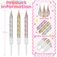 60 Pieces Gold Birthday Candles Spiral Cake Candles Metallic Cake Cupcake Candles Short Thin Birthday Candles with Holders for B