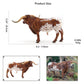 Gemini&Genius Longhorn Cow Toy Action Figure, Farm Animal Toys, Hand Painted, 6 Inches Length, Realistic And Durable Farm Toys For Children Boys And Girls Gift