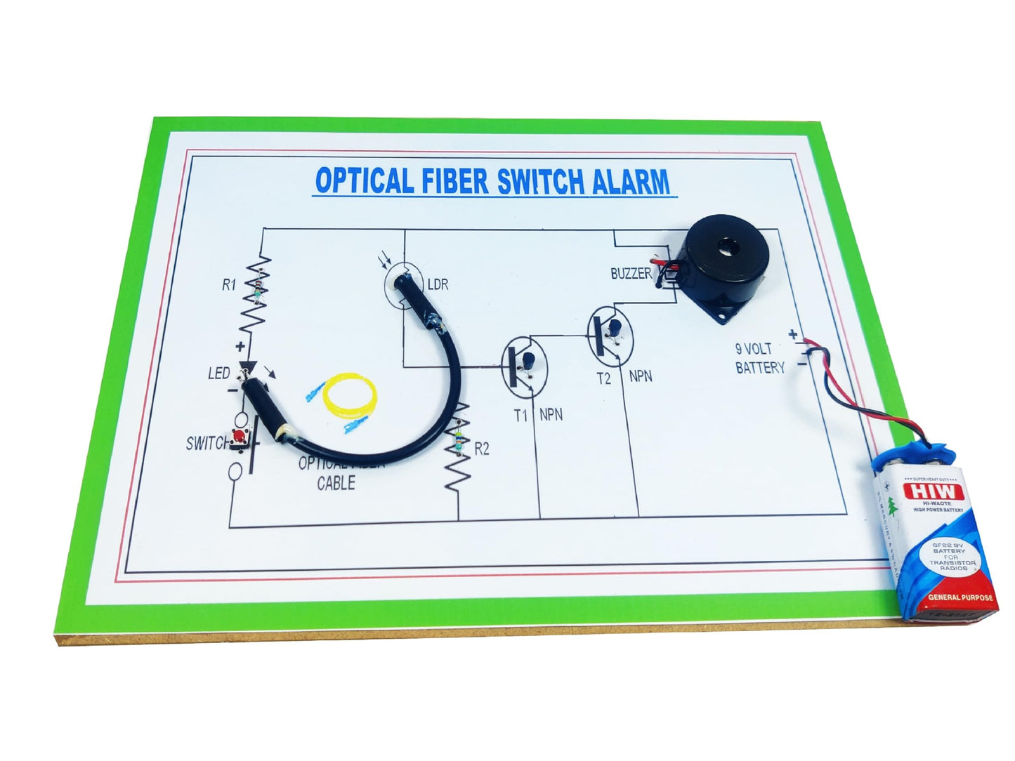 Optical Fibre Switch Alarm Science Project Kit  Fiber Optic Security Alarm Working Model For School & College Students | Stem E