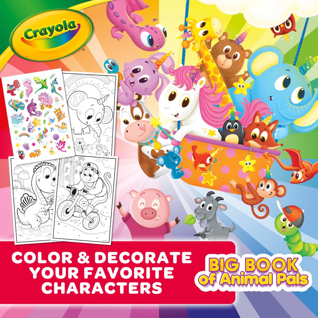 Crayola Big Book of Animal Pals Coloring Book, 288 Pages, Large, Multicolored, Model 042731, Perfect Gift for Kids Ages 3-6
