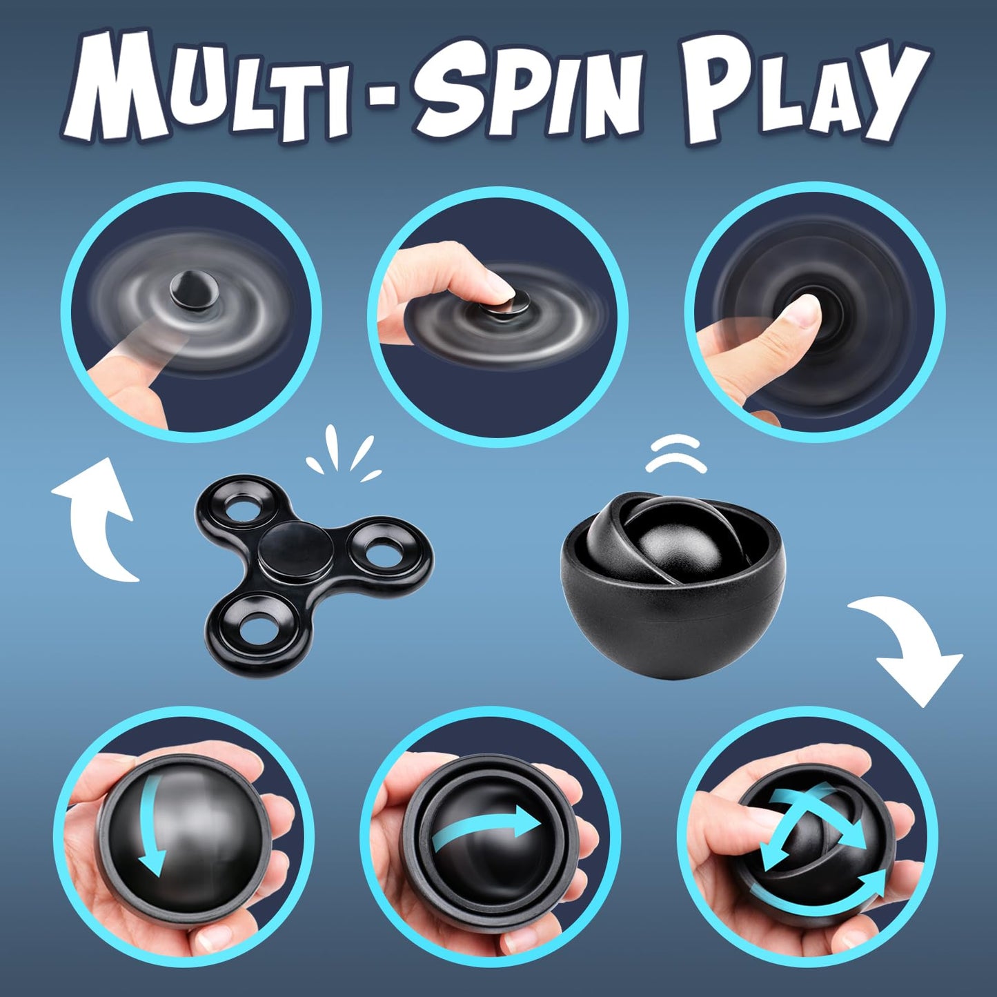 Yrissmiss Fidget Toys Adults Pack 15Pcs,Fidget Spinner With Magnetic Rings Gyro,Fidget Controller Autism Sensory Toys,Adhd Stres