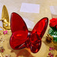 Rotroyce Butterfly Crystal Figurines, Crystal Butterfly Ornament, Glass Butterfly Ornament For Wedding Christmas Party Decor, Crystal Animal Collectible For Butterfly Enthusiasts And Collectors (Red)