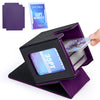 Uaono Card Deck Box With Mtg Commander Display, Deck Case Holds 100+ Double-Sleeved Cards, Trading Card Storage Box Fits Tcg/Ptcg/Sports Card With 2 Dividers, 1 Toploader (Black, Purple)