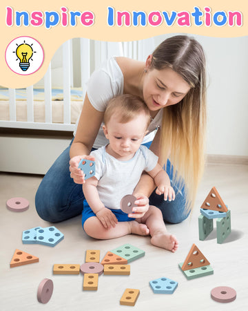 Kecristv Montessori Toys For 1 2 Year Old Girl And Boy, Shape Sorter Wooden Toys For Toddlers 1-3, Toddler Toys Age 1-2, 1 2 Yea