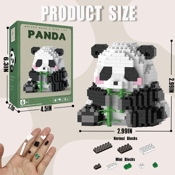 Mjddja Mini Building Blocks- Bamboo Panda, Party Favors- Micro Blocks Panda Toy For Kids 6 7 8 9 10+, Mini Blocks Building Sets