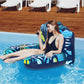 Inflatable Pool Floats Adult With Canopy, Xl Pool Chair Lounge Float Raft Heavy Duty With Sun Shade Cover, Cup Holders, Water Po