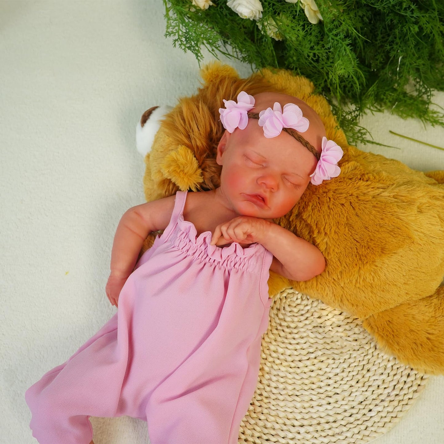 Softmary 18-Inch Full Silicone Newborn, Lifelike Reborn With Realistic Veins, Sleeping Realistic Silicone Newborn