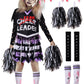 Zombie Cheerleader Halloween Costume For Girls, Bloody Scary Dead Cheerleader Costumes For Make Up Party For Kids Age 8-10, Disf