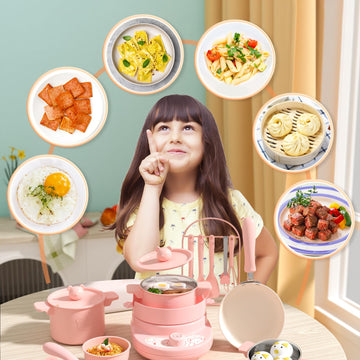 Cicicooie Kid Cooking Sets Real Junior Easy Montessori Mini Kitchen Safe Tools, Real Food Making For Children 8-12 Girls Beginne