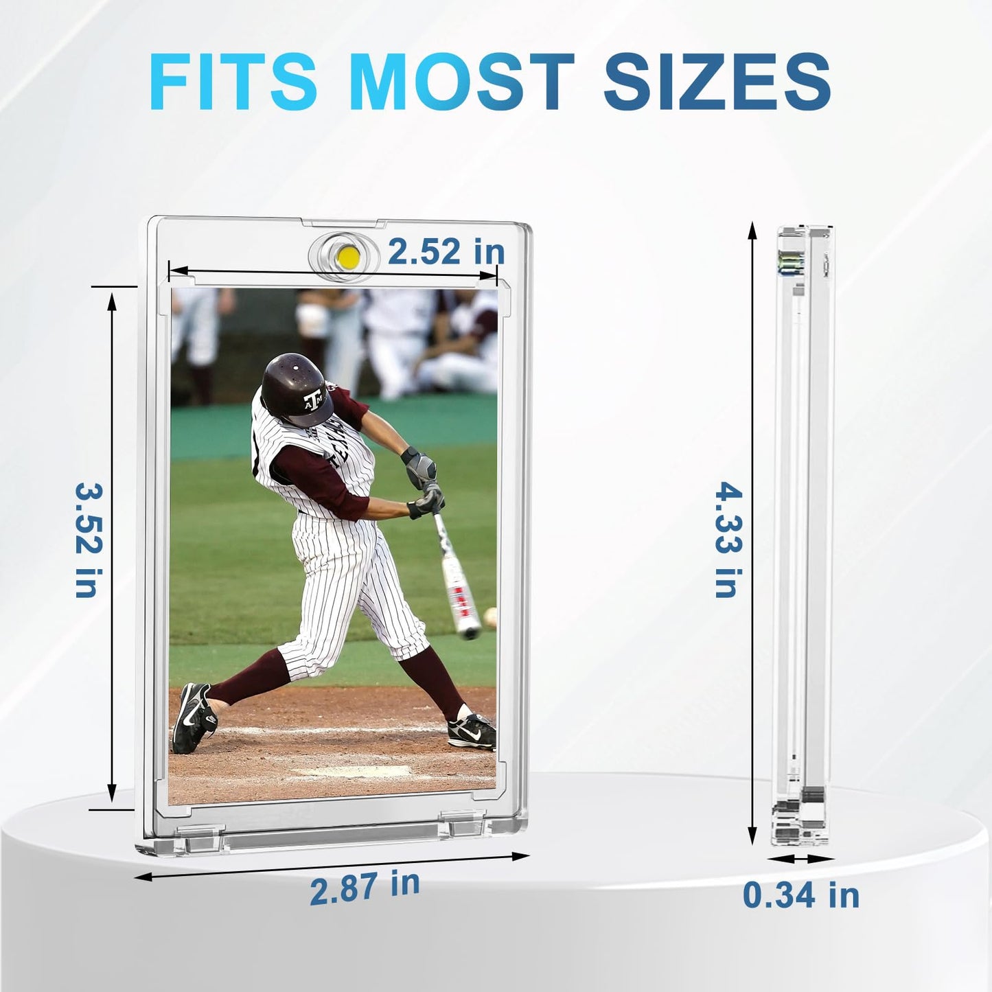 ToBeAce 100pt Magnetic Card Holders  15ct One Card Touch Holder for Trading Cards  Baseball Card Protectors Hard Plastic  Magnetic Thick Card Display Case for Sports Cards  Game Cards