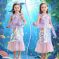 Luzlen Little Girls Mermaid Princess Costume Sequins Party Dress For Toddler Kids Baby Halloween Dress Up With Accessories, Purple, 7-8 Years(Tag 150)