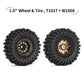 INJORA Black Coating Brass 1.0 Beadlock Wheel Tires Set for Axial SCX24 AX24 TRX4M FCX24 Upgrade 1/24 1/18 RC Crawler Car(Black)