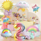 Rainbow Balloons 2Nd Birthday Decorations For Girls, Rainbow Birthday Balloons Set 2 Year Old Birthday Decorations With Sun Rain