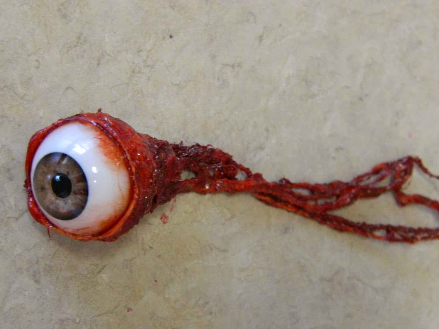 Dead Head Props enhanced Life Size Ripped Out Eyeball Movie Quality Prop Halloween Prop Horror Prop - Gray
