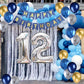 12Th Birthday Party Decoration For Boys, Birthday Banner Blue Number 12 Birthday Balloons Metallic Silver Blue Gold Latex Balloo