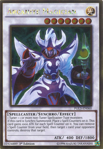 Yu-Gi-Oh! - Arcanite Magician (Pgl3-En060) - Premium Gold: Infinite Gold - 1St Edition - Gold Rare