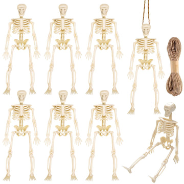 Dulefun 8Pcs Skeletons Halloween Decorations 6 Inch Small Skeletons Figurines Mini Skeletons For Halloween Indoor Outdoor Gravey