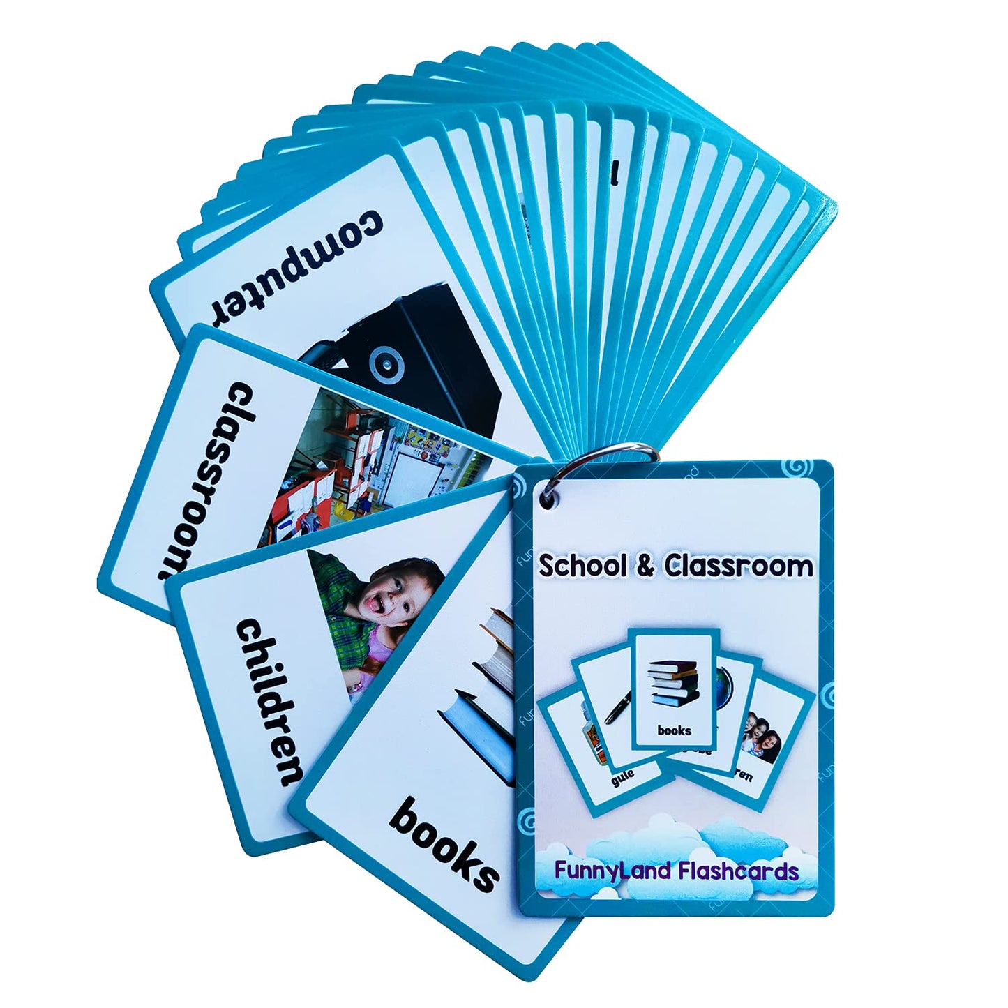 Lilias School And Classroom Flash Cards, Toddler Learning Toys, Preschool Learning Toys, Homeschool Supplies, Learning Supplies For Kindergarten, 4.3 X 3.14 Inch, 21 Cards In Set,Wc024