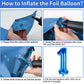 Biapian 40 Inch Blue Number 10 Balloons, 8Pcs Large Foil Number 1 & 0 Balloons With 18'' Blue Silver Heart Shape Balloon For 10T