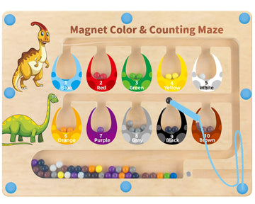 Hongid Dinosaur Toys,Magnetic Color And Number Maze, Montessori Toys For 2 3 4 5 Year Old,Learning Educational Sensory Toys For Toddlers And Kids Boys Girls,Christmas Stocking Stuffers For Kids