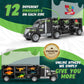 Dinosaur Truck Toy Carrier - Dino Trucks for Boys Includes 12 Kids Dinosaur Toys & Temporary Dinosaur Tattoos, Dinosaur Car Tran