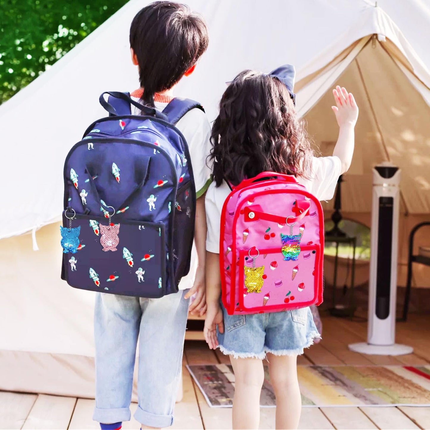 CiciBear 25 Pack Night Owl Sequin Keychains for Owl Party Favors, Kids and Adults Birthday Gift, Baby Shower, Party, 5 Colors