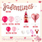 MiniInflat Galentines Day Decorations Set - 108 Pcs Latex & Confetti Balloon Arch, Pink Heart & Lipstick Balloons, Model SIR-MiniInflat-0094