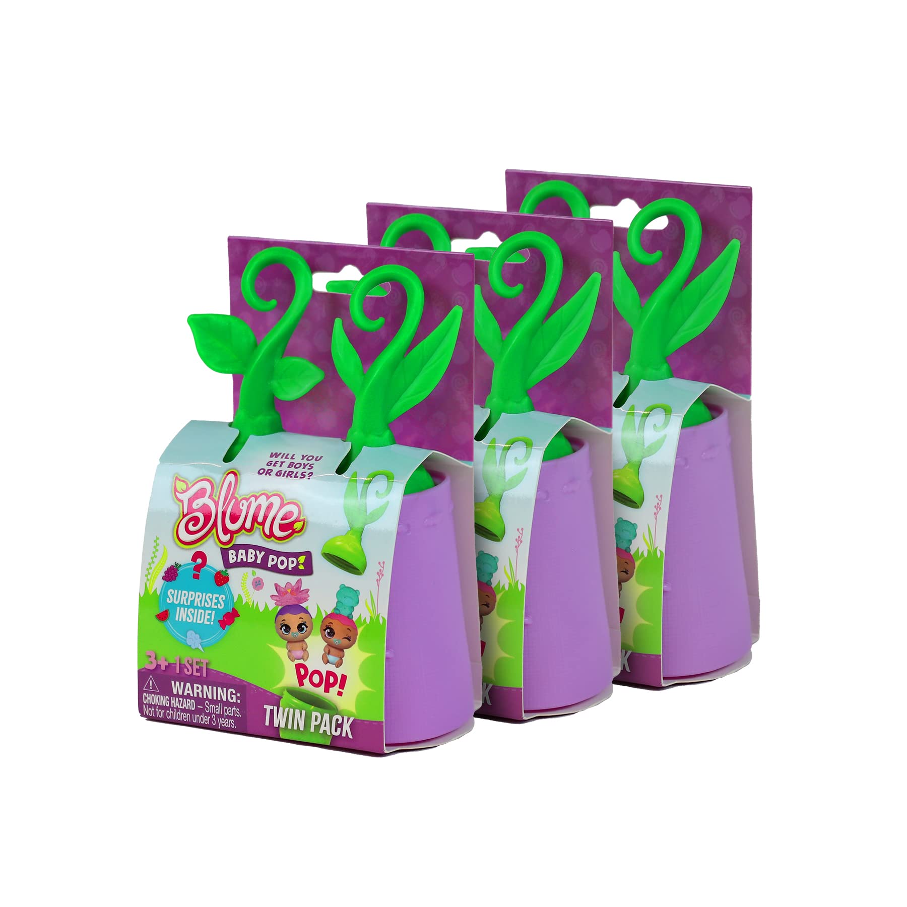 Blume Doll Baby Pop Mini 3-Pack, 6 Cute Collectible Dolls For Girls