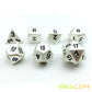 Bescon RPG Metal Dice Set of 7 Matt Pearl Silver Effect Solid Metal Polyhedral RPG Role Playing Game Dice 7pcs Set