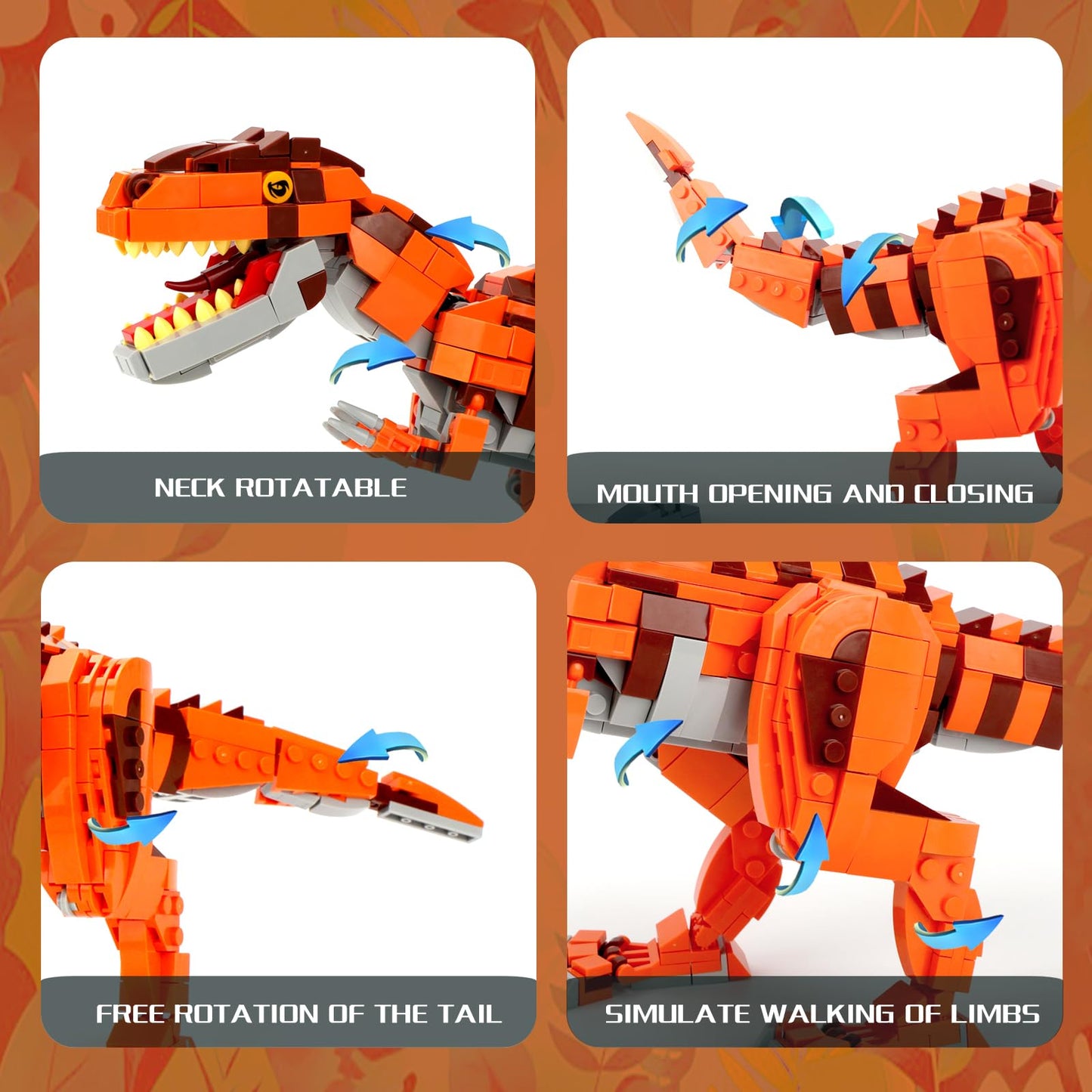 Seyaom Dinosaur Building Block Set, Giganotosaurus Building Toy Set, 656 Pcs Dinosaur Park World Model Construction, Educational