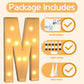 Imprsv 4Ft Marquee Light Up Letters M, Large Light Up Letters For Baby Shower Anniversary Wedding Room Decor, Big Letters For Pa