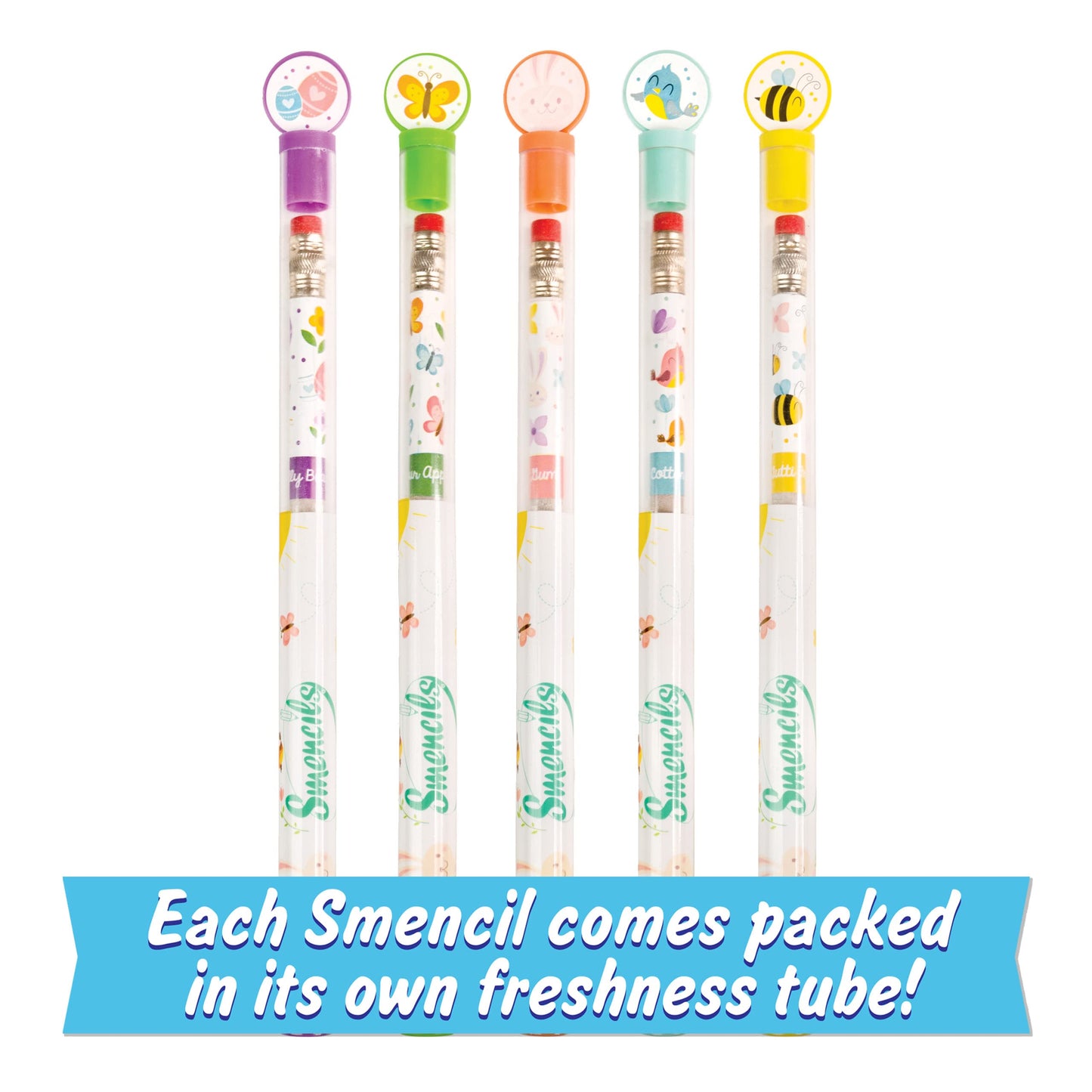 Spring Smencils - HB #2 Scented Pencils, 5 Count, Gifts for Kids, School Supplies, Classroom Rewards, Easter basket stuffers