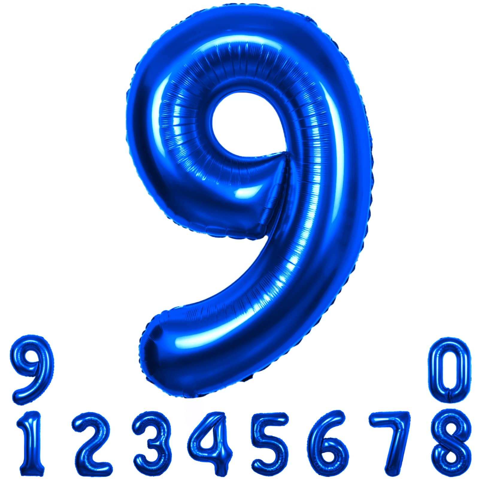 40 Inch Blue Number 9 Balloon Extra Big Size Jumbo Mylar Foil Helium Balloons 9 For Birthday Party Celebration Decorations Gradu