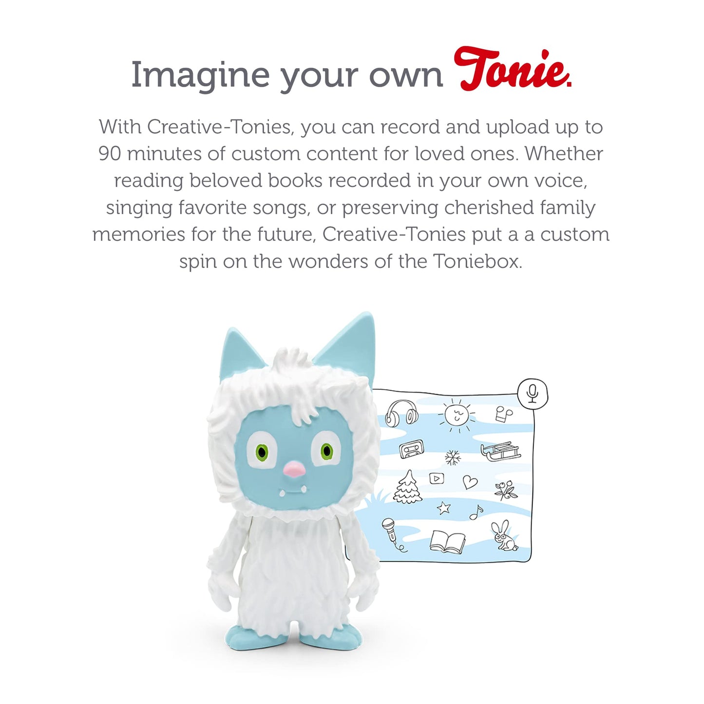 Tonies Yeti Creative Audio Character - Record And Upload Up To 90 Minutes Of Your Own Stories And Songs