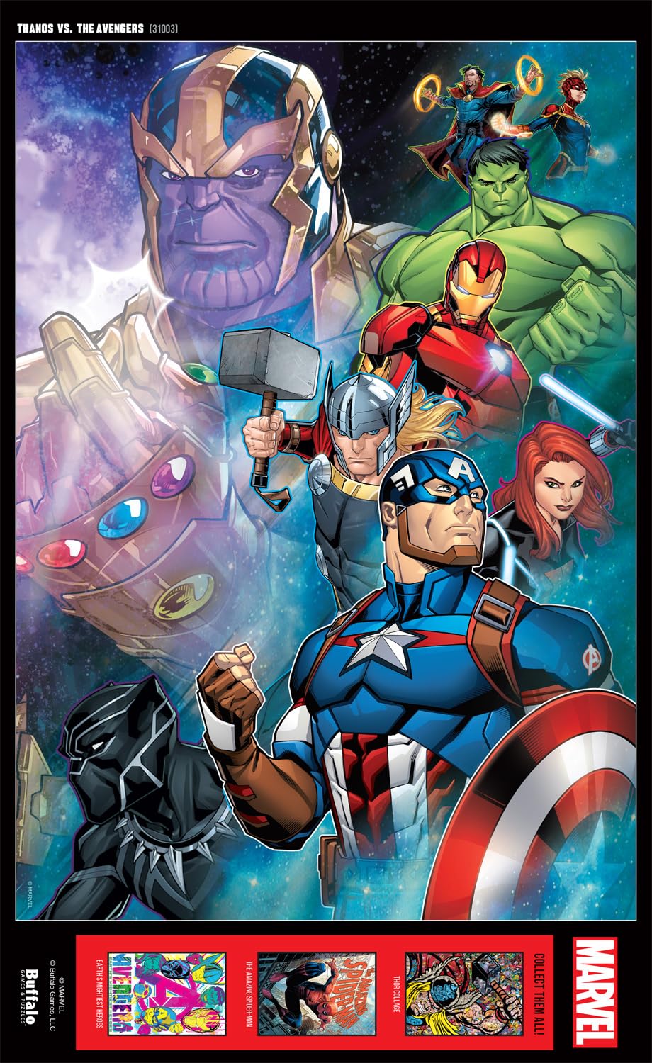 Buffalo Games Marvel Thanos vs. The Avengers 500 Piece Jigsaw Puzzle - Large Multicolor Paper Puzzle for Adults - Model 31003