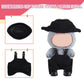 GDLSYLGHY Doll Clothes Set for Labubu  Elegant Outfits Suits Optimal for Your 5.9-6.7in Dolls Dressing Up  Doll Clothing Accessories with Random Color Rain Boots(Black Overalls Suit with Hat)