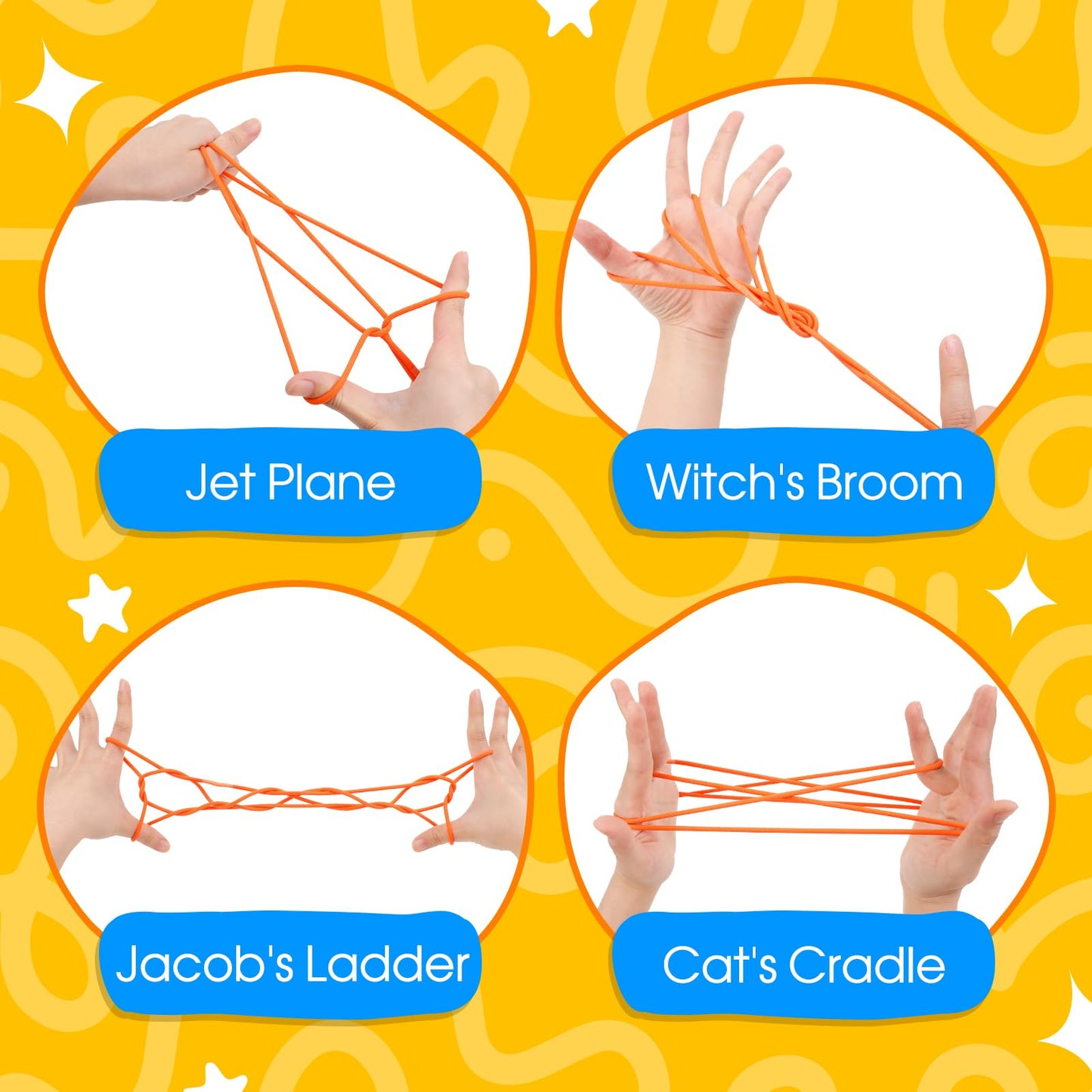 Kasfalci Cats Cradle String Game Book with String,Classic String Games with Step-by-Step Instructions,Cats Cradle Book,Fine Moto