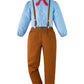 InBakjade Pioneer Boy Costume Villager Boys Cosplay Costume Halloween for Kids(L)