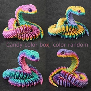 3D Printed Animals Set 3D Printed Snake Toys 3D Printed Articulated Flexible Fidget Toy 3D Printed Animals Exquisite Cute Pet To