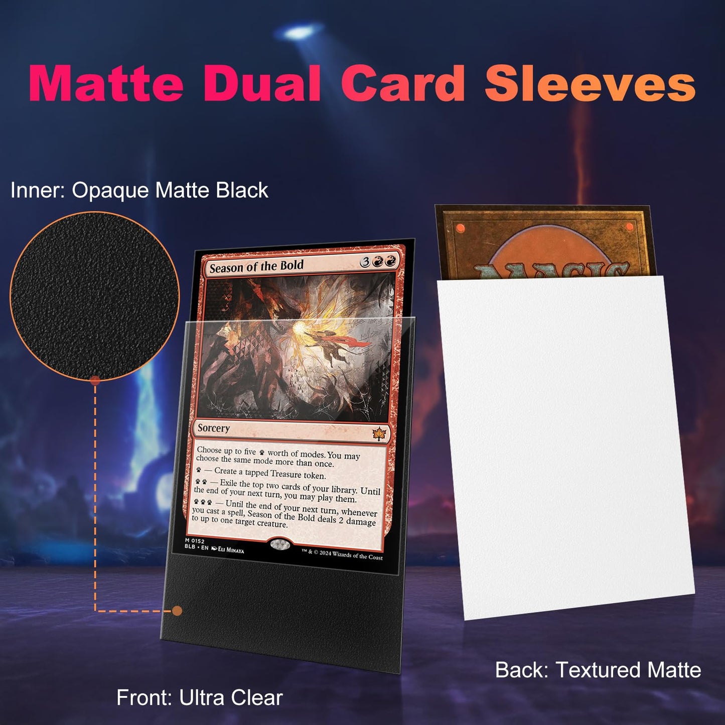 600 Pack Card Sleeves, Matte Dual Trading Card Sleeves With Opaque Back & Smooth Shuffle, Tear Resistant Card Protectors For Mtg