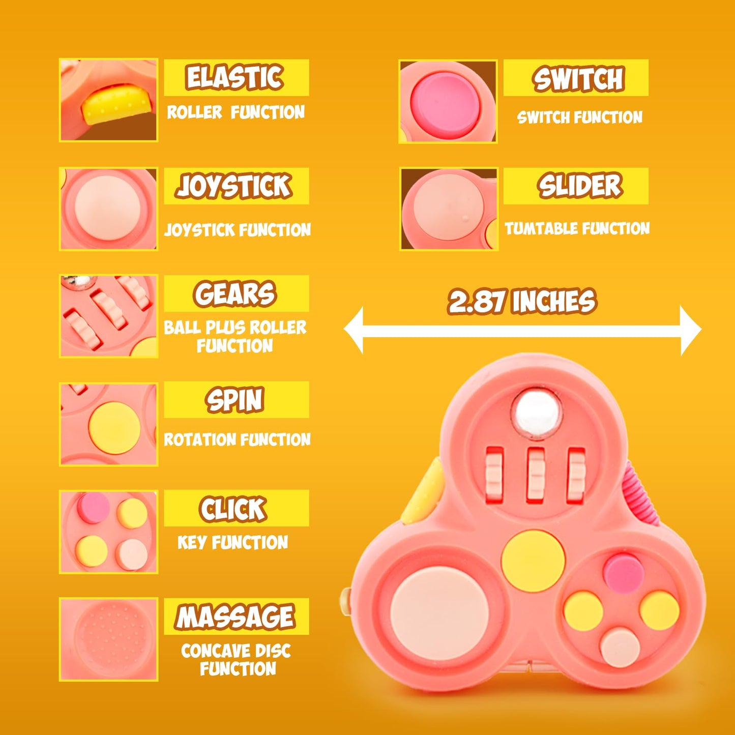 Yrissmiss Fidget Toys Adults Pack 5Pcs,Fidget Spinner With Magnetic Rings Gyro,Fidget Controller Autism Sensory Toys,Adhd Stress