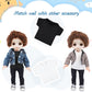 Litherr S 8 Pcs 18 Inch Boy Doll T Shirt Clothes Sublimation 18 Doll Outfits Accessories Classical Tee Shirts Fit 18 Inches Doll White and Black for Doll Decoration DIY Pretend Play