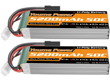Nihewo 2S Lipo Battery, 7.4V RC Batteries 5200mAh 80C Hard Case with Tr Plug Compatible with 1/10 and 1/8 RC Car Vehicle Truck B