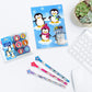 TINYMILLS 12 Pcs Penguin Stamp Kit for Kids Self Inking Stamps Gift Winter Party Favor Bag Stuffer Teacher Stamps