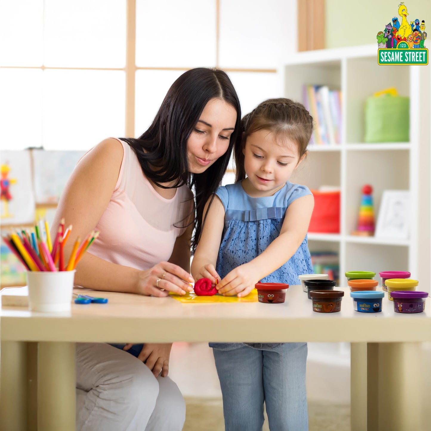 Sesame Street 10-Pack Dough | Sesame Street Mold & Create Dough | Elmo, Cookie Monster, Big Bird & More | 1oz Can | Multi-color