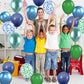 Blue And Green Balloon Set, 12 Inch Navy Blue Dark Green Balloon Metallic Chrome Green Blue Balloons, Confetti Green Blue Balloo