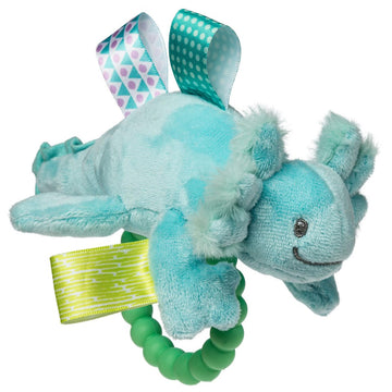 Soft Baby Rattle with Soothing Teether Ring and Sensory Tags  6-Inches  Fizzy Aqua Axolotl