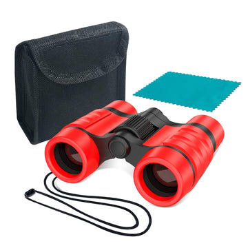 Essenson Binoculars For Kids Toys Gifts For Age 3-12 Years Old Boys Girls Kids Telescope Outdoor Toys For Sports And Outside Play Hiking, Bird Watching, Travel, Camping, Birthday Presents (Red)