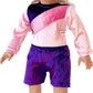 Little Gymnast - 2 Piece Outfit - Pink And Purple Gymnastic Leotard With Shorts - 18 Inch Doll Clothes (Dolls Not Included)